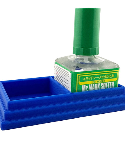 Anti-Tip 3D Printed Mr Hobby 45mm square bottles Cement Glue Weathering Dual Bottle Holder with Rubber Feet