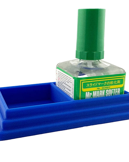 Anti-Tip 3D Printed Mr Hobby 45mm square bottles Cement Glue Weathering Dual Bottle Holder with Rubber Feet