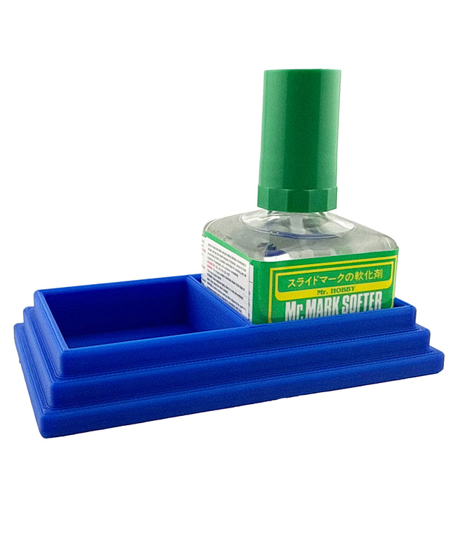 Anti-Tip 3D Printed Mr Hobby 45mm square bottles Cement Glue Weathering Dual Bottle Holder with Rubber Feet