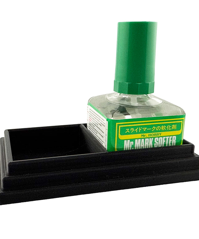 Anti-Tip 3D Printed Mr Hobby 45mm square bottles Cement Glue Weathering Dual Bottle Holder with Rubber Feet