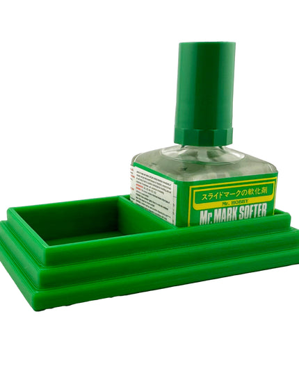 Anti-Tip 3D Printed Mr Hobby 45mm square bottles Cement Glue Weathering Dual Bottle Holder with Rubber Feet