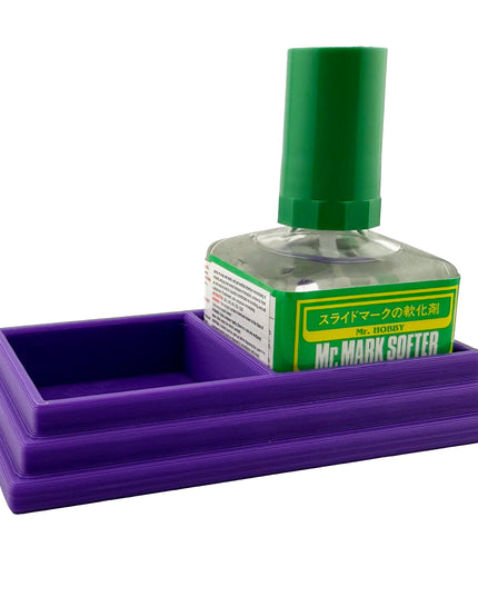 Anti-Tip 3D Printed Mr Hobby 45mm square bottles Cement Glue Weathering Dual Bottle Holder with Rubber Feet