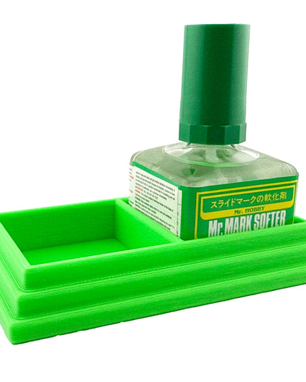 Anti-Tip 3D Printed Mr Hobby 45mm square bottles Cement Glue Weathering Dual Bottle Holder with Rubber Feet