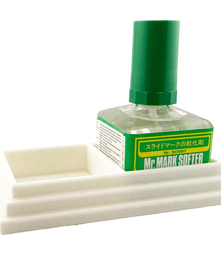 Anti-Tip 3D Printed Mr Hobby 45mm square bottles Cement Glue Weathering Dual Bottle Holder with Rubber Feet