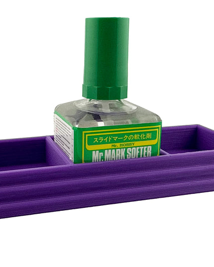 Anti-Tip 3D Printed Mr Hobby Cement Glue Weathering Triple Bottle Holder with Rubber Feet