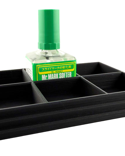 Anti-Tip 3D Printed Mr Hobby Cement Glue Weathering 6 Bottle Holder with Rubber Feet