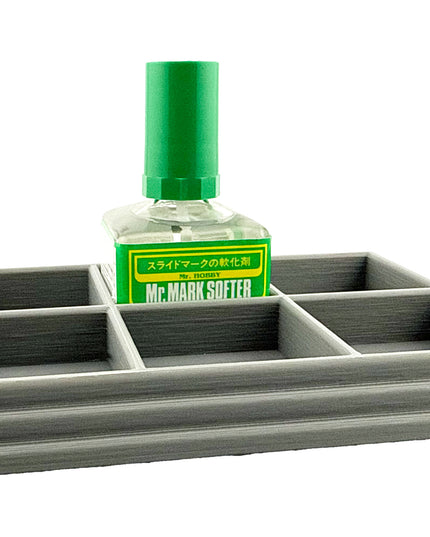 Anti-Tip 3D Printed Mr Hobby Cement Glue Weathering 6 Bottle Holder with Rubber Feet