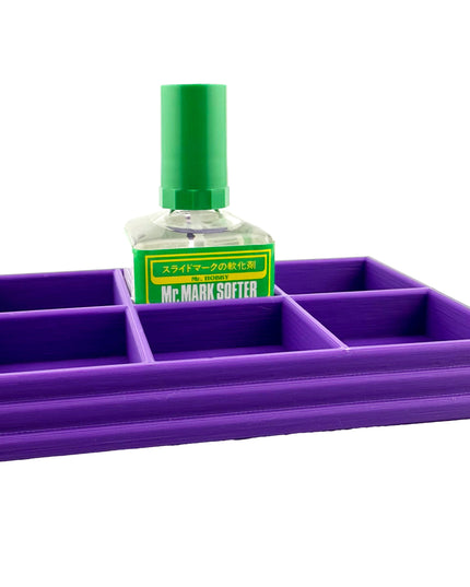 Anti-Tip 3D Printed Mr Hobby Cement Glue Weathering 6 Bottle Holder with Rubber Feet