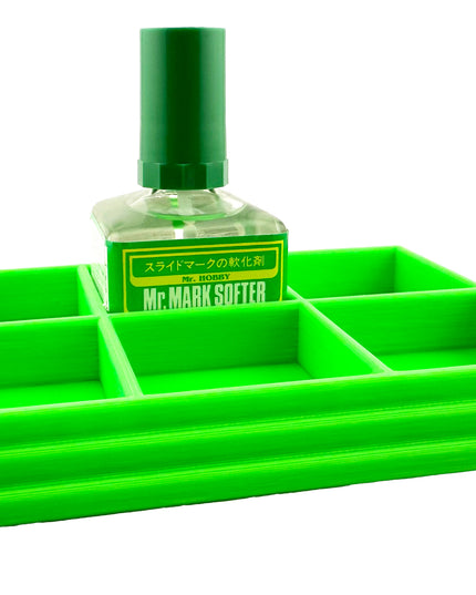 Anti-Tip 3D Printed Mr Hobby Cement Glue Weathering 6 Bottle Holder with Rubber Feet