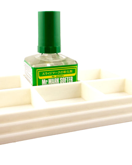 Anti-Tip 3D Printed Mr Hobby Cement Glue Weathering 6 Bottle Holder with Rubber Feet