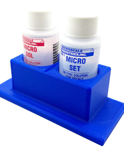 Micro Sol/Set Microscale Anti-Tip / Anti-Slip Bottle Set Holder for 1 oz Bottle Micro Series with Rubber Feet  & Brush Rest - 3D Printed
