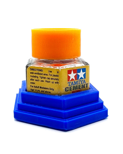 Tamiya Anti-Tip Glue Bottle Holder Hex Style with Anti-Slip Rubber Feet - 3D Printed - Designed & Made in the USA - 87012