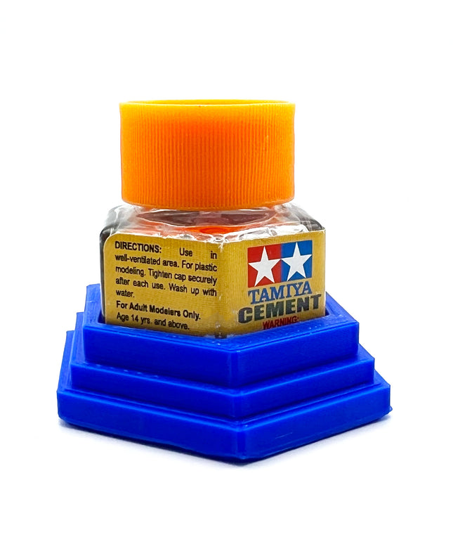 Tamiya Anti-Tip Glue Bottle Holder Hex Style with Anti-Slip Rubber Feet - 3D Printed - Designed & Made in the USA - 87012
