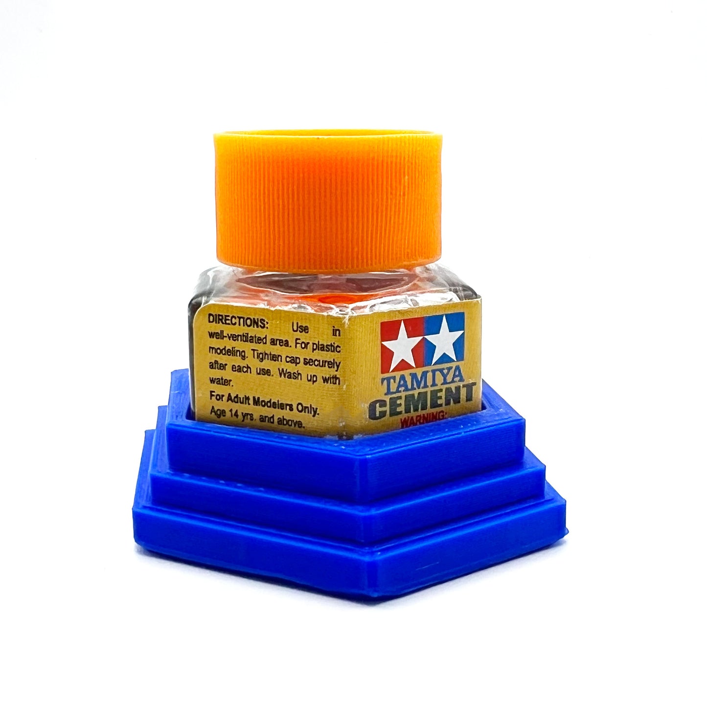 Tamiya Anti-Tip Glue Bottle Holder Hex Style with Anti-Slip Rubber Feet - 3D Printed - Designed & Made in the USA - 87012