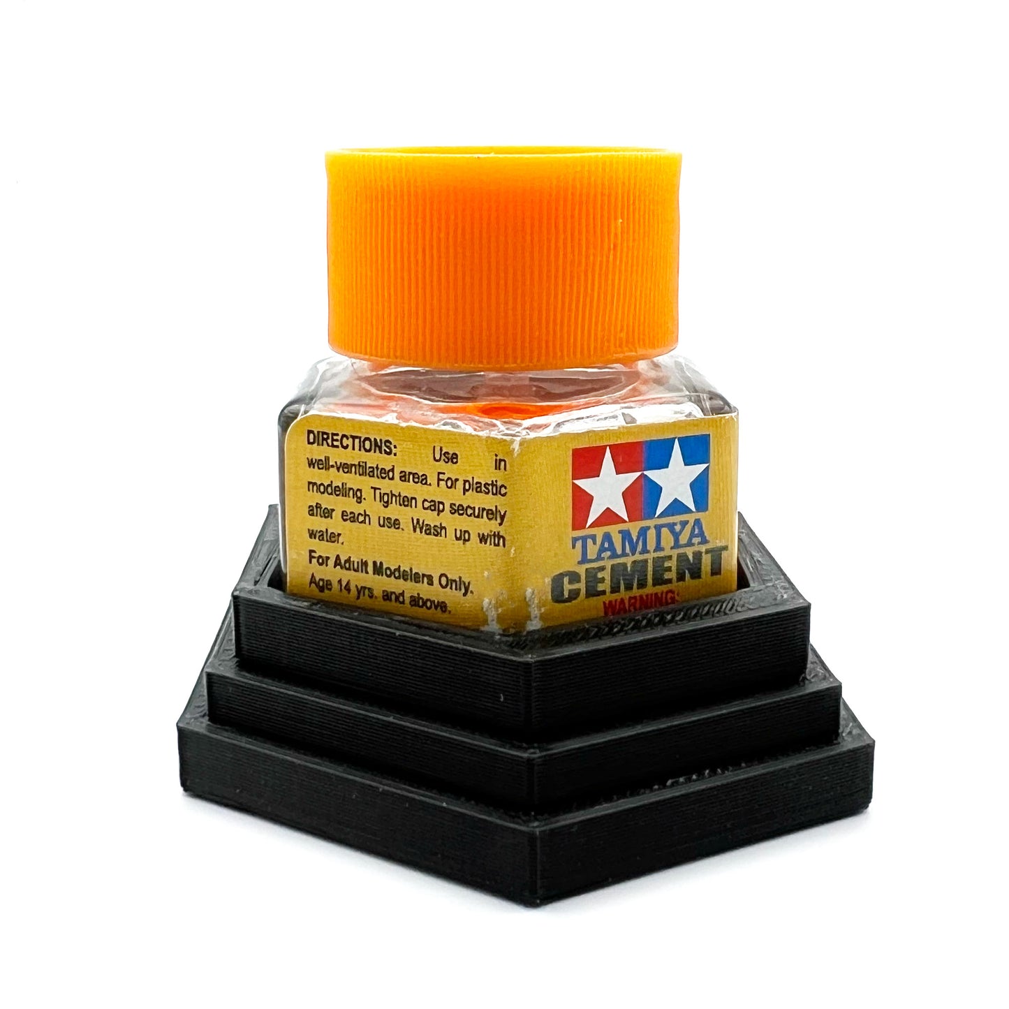 Tamiya Anti-Tip Glue Bottle Holder Hex Style with Anti-Slip Rubber Feet - 3D Printed - Designed & Made in the USA - 87012