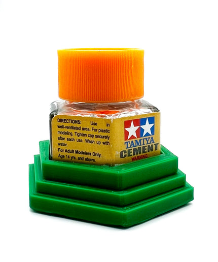 Tamiya Anti-Tip Glue Bottle Holder Hex Style with Anti-Slip Rubber Feet - 3D Printed - Designed & Made in the USA - 87012