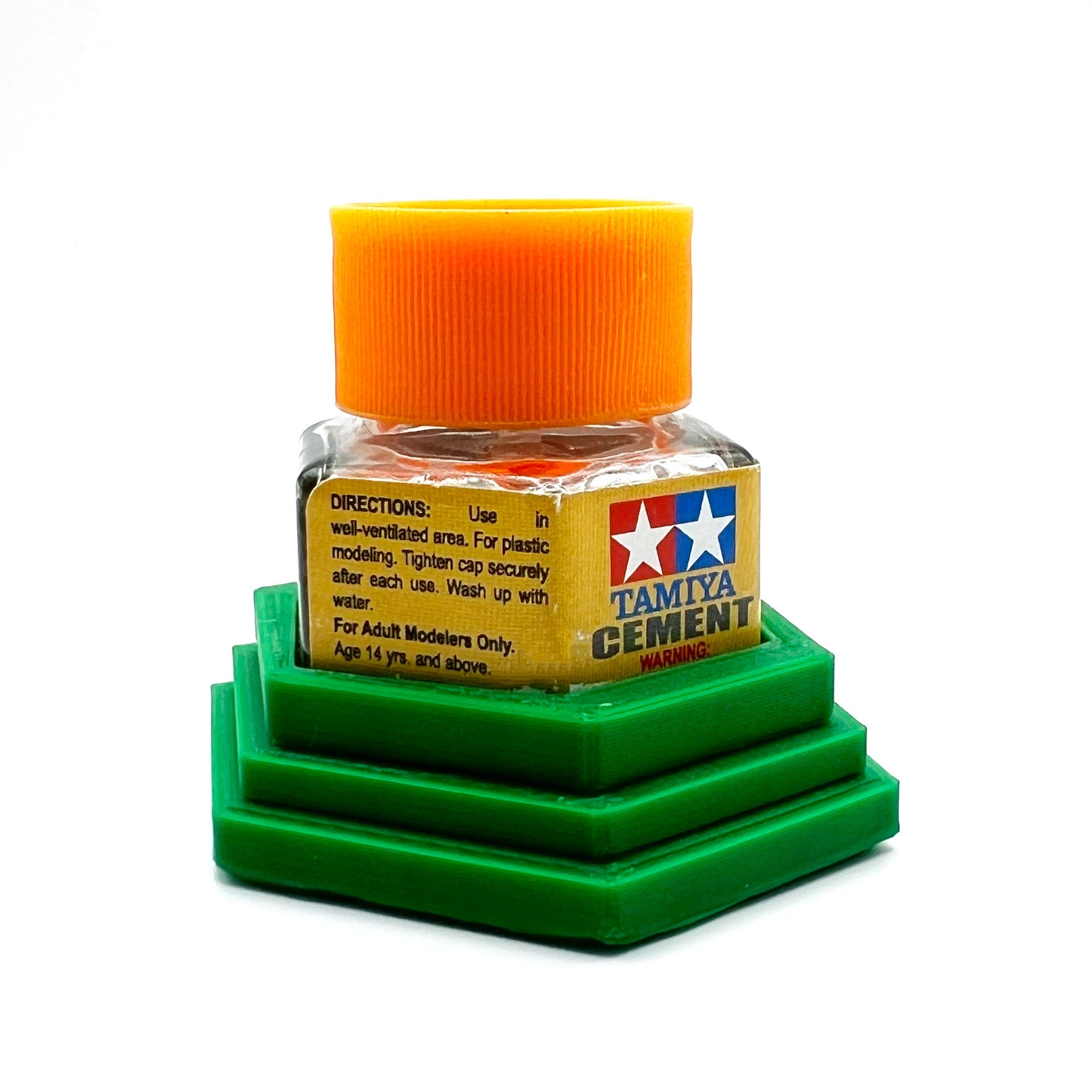 Tamiya Anti-Tip Glue Bottle Holder Hex Style with Anti-Slip Rubber Feet - 3D Printed - Designed & Made in the USA - 87012