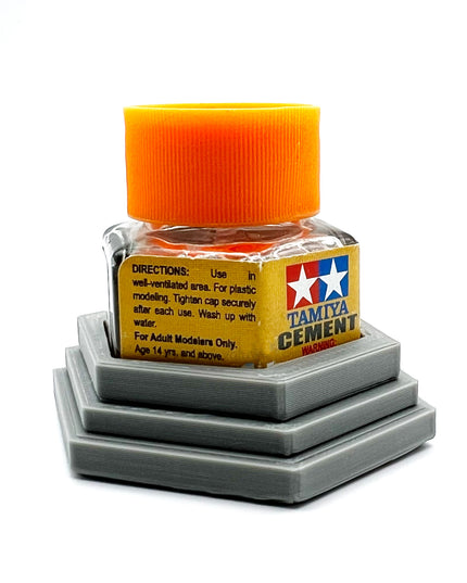 Tamiya Anti-Tip Glue Bottle Holder Hex Style with Anti-Slip Rubber Feet - 3D Printed - Designed & Made in the USA - 87012