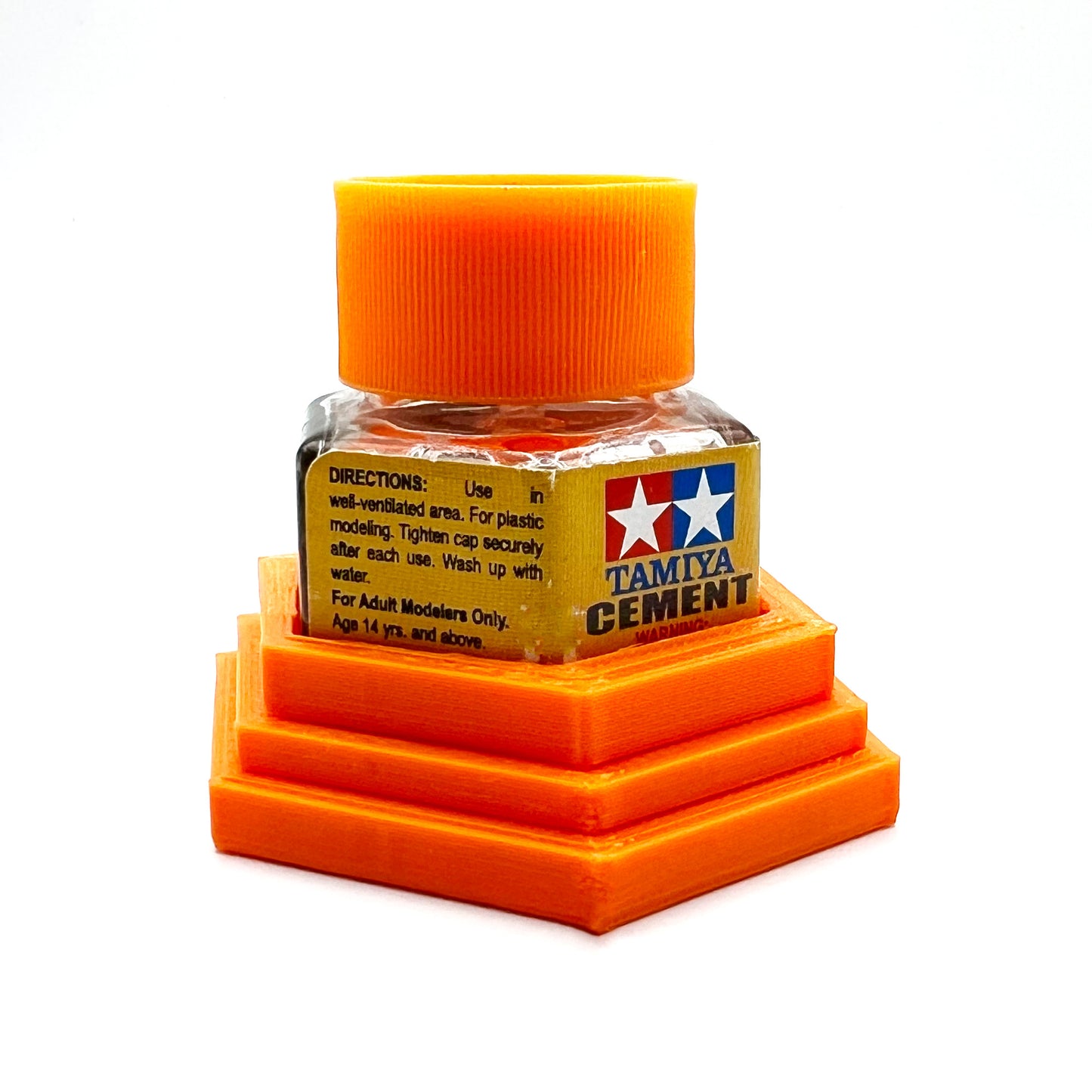 Tamiya Anti-Tip Glue Bottle Holder Hex Style with Anti-Slip Rubber Feet - 3D Printed - Designed & Made in the USA - 87012