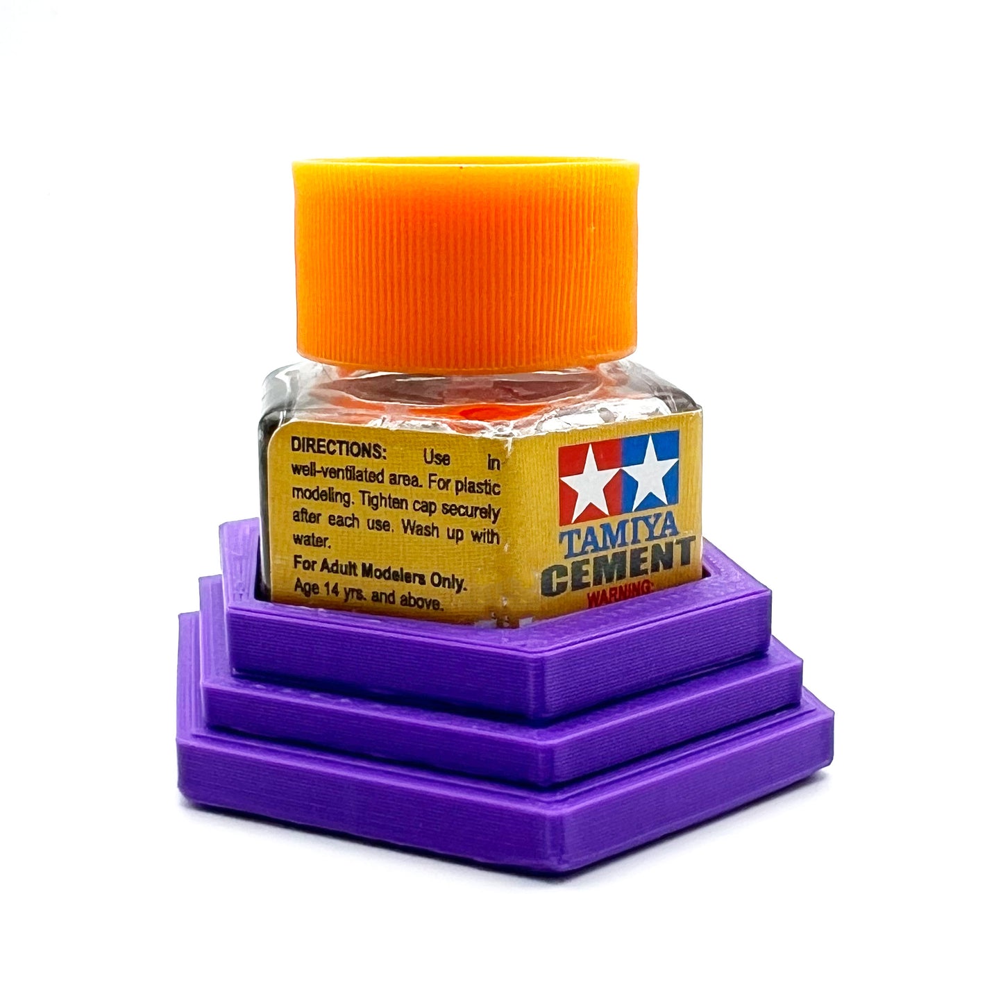 Tamiya Anti-Tip Glue Bottle Holder Hex Style with Anti-Slip Rubber Feet - 3D Printed - Designed & Made in the USA - 87012