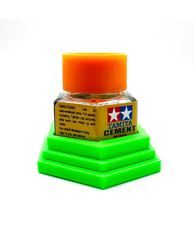 Tamiya Anti-Tip Glue Bottle Holder Hex Style with Anti-Slip Rubber Feet - 3D Printed - Designed & Made in the USA - 87012