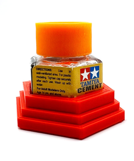 Tamiya Anti-Tip Glue Bottle Holder Hex Style with Anti-Slip Rubber Feet - 3D Printed - Designed & Made in the USA - 87012