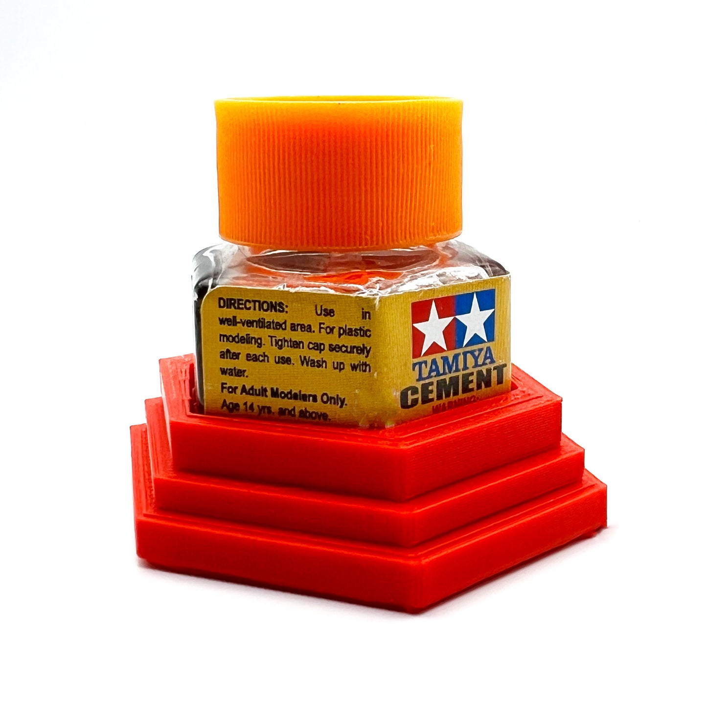 Tamiya Anti-Tip Glue Bottle Holder Hex Style with Anti-Slip Rubber Feet - 3D Printed - Designed & Made in the USA - 87012