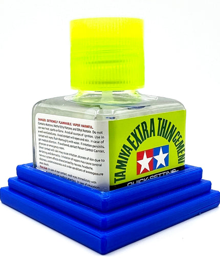 Tamiya Anti-Tip Glue Bottle Holder Square Style with Anti-Slip Rubber Feet - 3D Printed - Designed & Made in the USA - 87038 87182