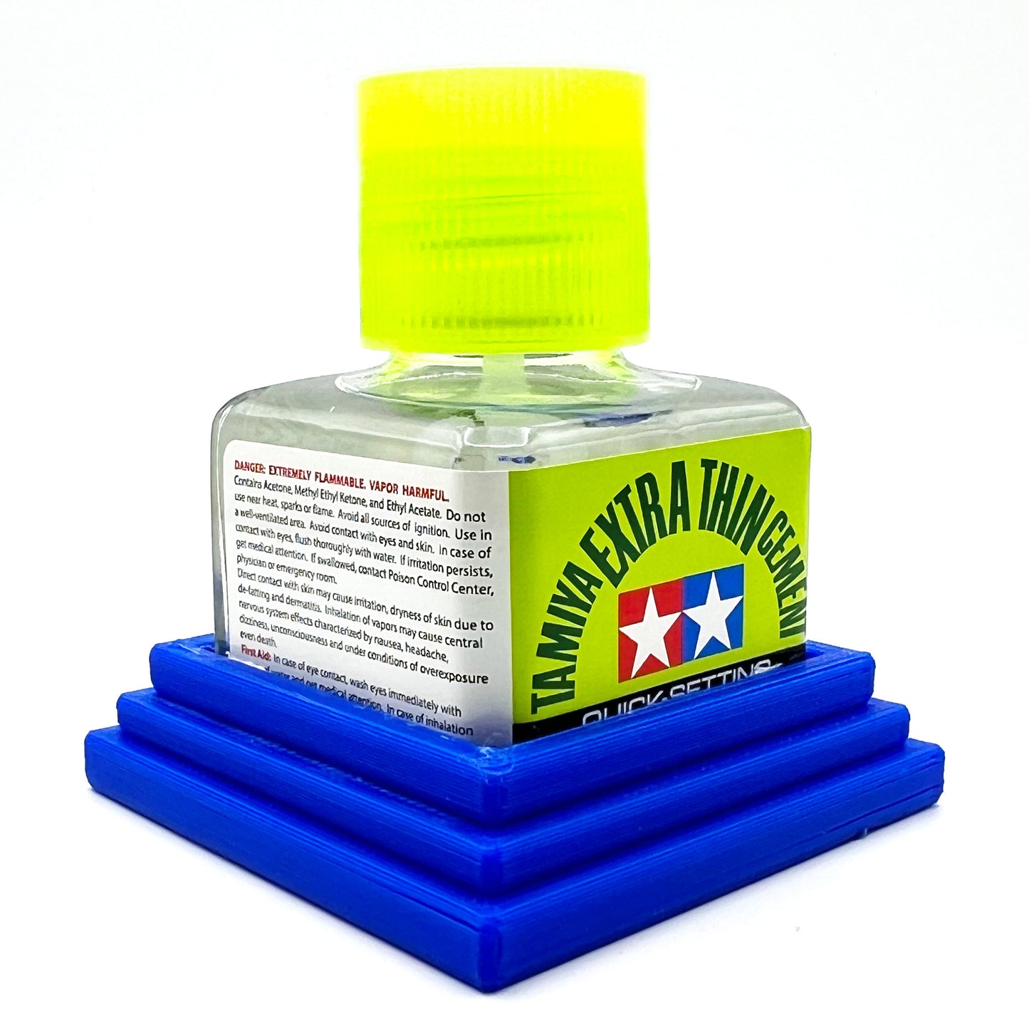 Tamiya Anti-Tip Glue Bottle Holder Square Style with Anti-Slip Rubber Feet - 3D Printed - Designed & Made in the USA - 87038 87182