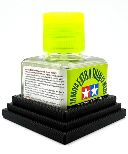 Tamiya Anti-Tip Glue Bottle Holder Square Style with Anti-Slip Rubber Feet - 3D Printed - Designed & Made in the USA - 87038 87182