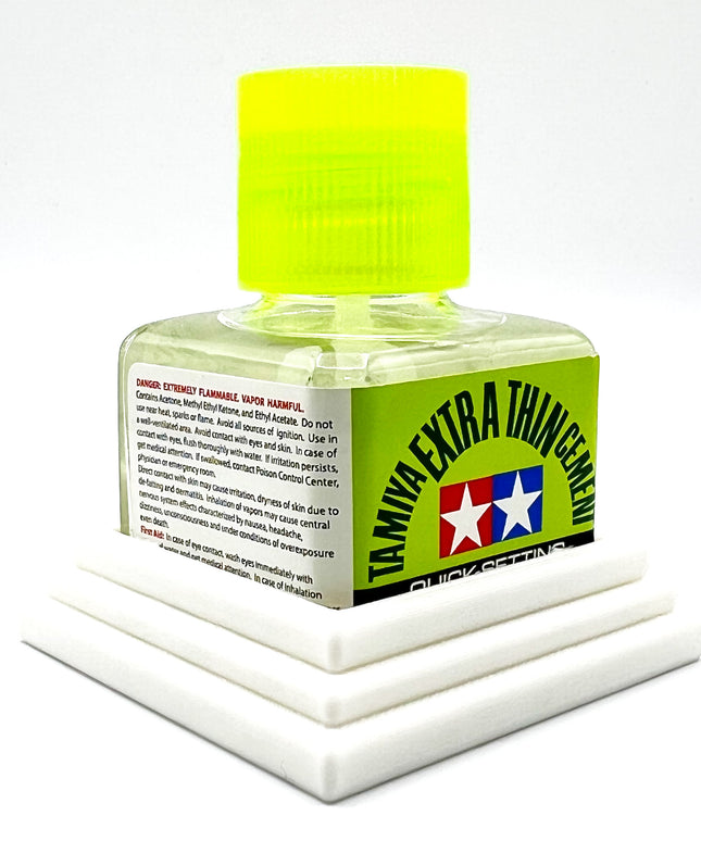 Tamiya Anti-Tip Glue Bottle Holder Square Style with Anti-Slip Rubber Feet - 3D Printed - Designed & Made in the USA - 87038 87182