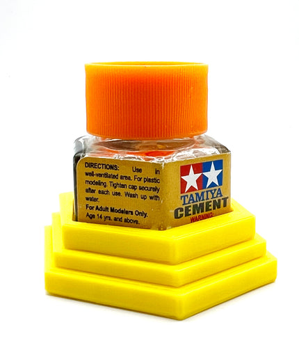 Tamiya Anti-Tip Glue Bottle Holder Hex Style with Anti-Slip Rubber Feet - 3D Printed - Designed & Made in the USA - 87012