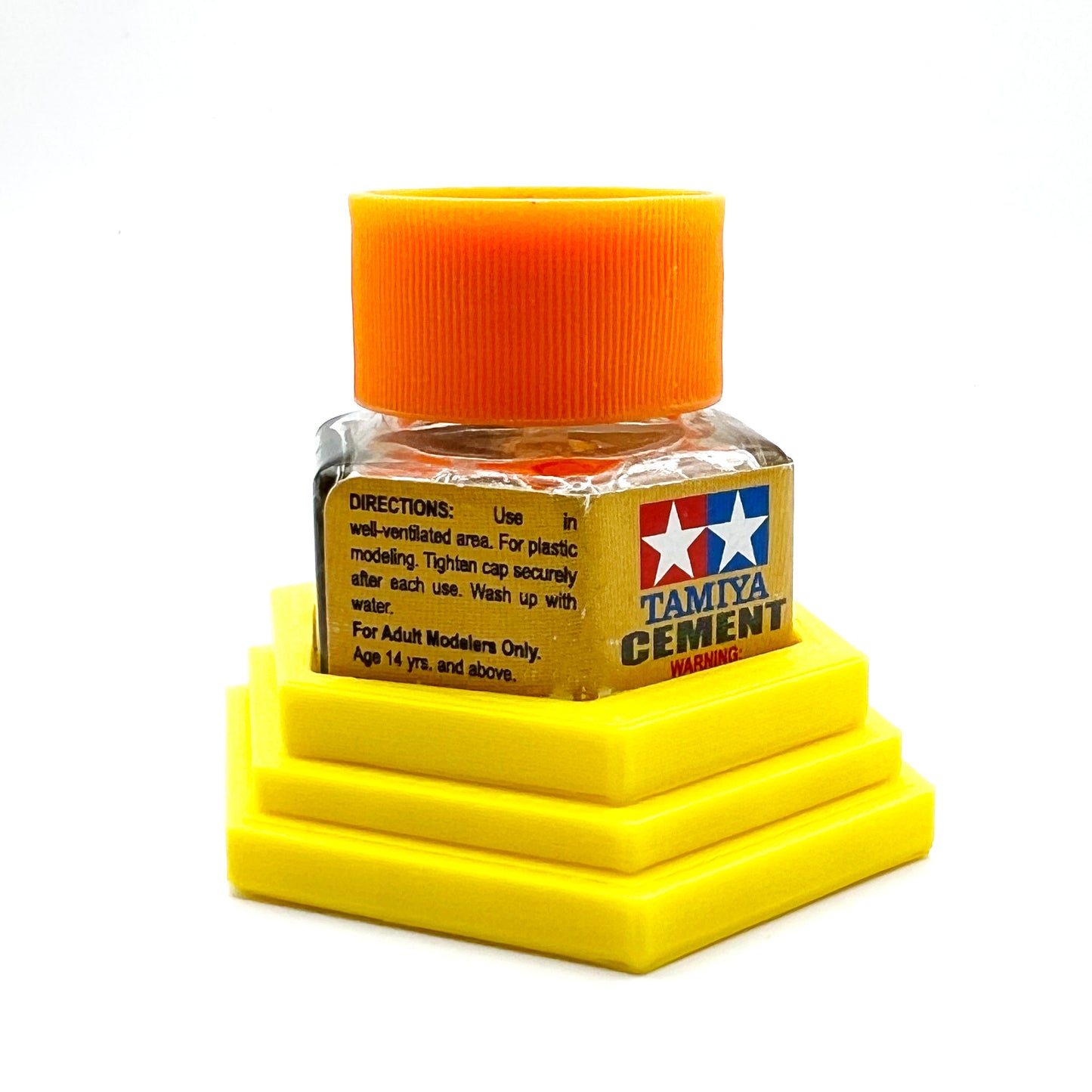 Tamiya Anti-Tip Glue Bottle Holder Hex Style with Anti-Slip Rubber Feet - 3D Printed - Designed & Made in the USA - 87012