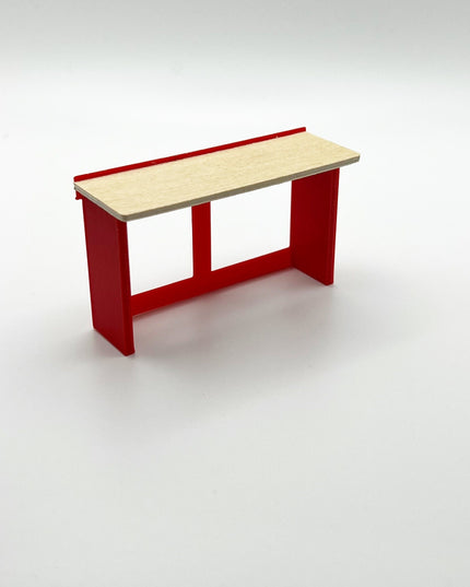 1/24 Scale 6 Foot Work Bench with Real Wood Top Surface Perfect Edition for your Scale Garage, Doll house or Diorama