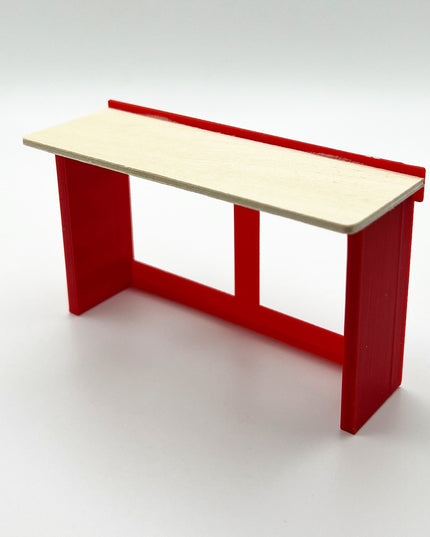 1/18 Scale 6 Foot Work Bench with Real Wood Top Surface Perfect Edition for your Scale Garage, Doll house or Diorama