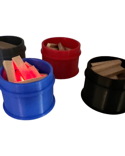 1/10 Scale Fire Pit 1/2 Barrel Check the Video - Flickers Just like the real thing - Includes Tea light and scale 2 x 4's