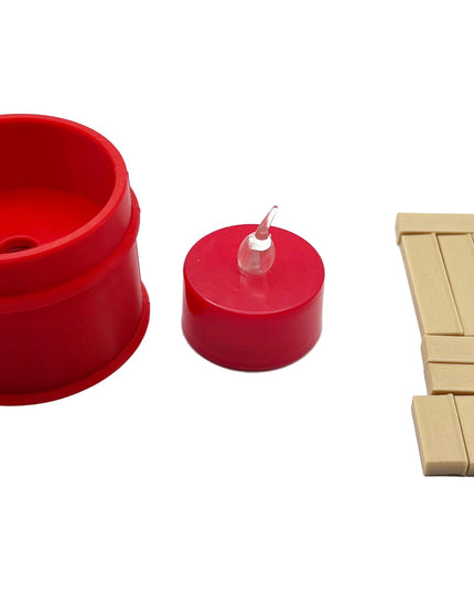 1/10 Scale Fire Pit 1/2 Barrel Check the Video - Flickers Just like the real thing - Includes Tea light and scale 2 x 4's