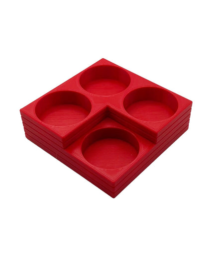 Tamiya 10ml Paint Bottle Holder Corner - Holds 4 Tamiya 10ml Bottles with Anti-Slip Rubber Feet - Square Style - 3D Printed