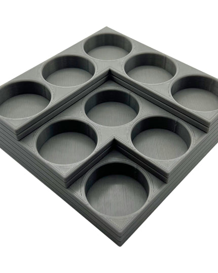 Tamiya 10ml Paint Bottle Holder Corner - Holds 9 Tamiya 10ml Bottles with Anti-Slip Rubber Feet - 3D Printed