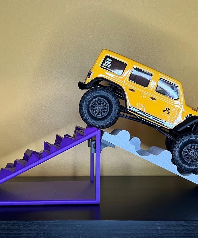 1/24th Ramp Peaked Terrain with Up / Down Ramp - Monster Truck - Crawler Scale - Works as Display Stand - Anti Slip Rubber Feet - Expandable