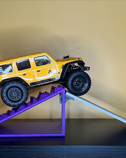 1/24th Ramp Peaked Terrain with Up / Down Ramp - Monster Truck - Crawler Scale - Works as Display Stand - Anti Slip Rubber Feet - Expandable