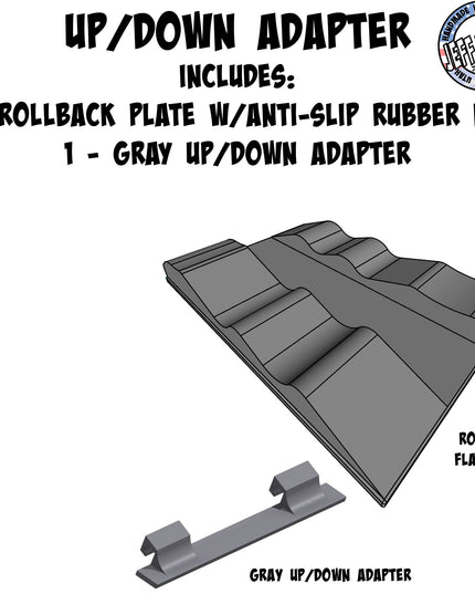 1/16- 1/18th Up / Down Plate - Flat / Bridge Plate - Roll Back - Monster Truck - Crawler Scale - Anti Slip Rubber Feet - Expandable