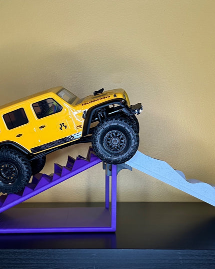 1/24th Ramp Peaked Terrain with Up / Down Ramp - Monster Truck - Crawler Scale - Works as Display Stand - Anti Slip Rubber Feet - Expandable