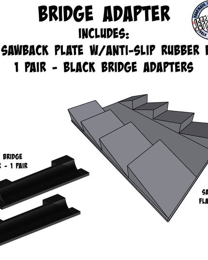 1/16- 1/18th Up / Down Plate - Flat / Bridge Plate - Saw Back - Monster Truck - Crawler Scale - Anti Slip Rubber Feet - Expandable