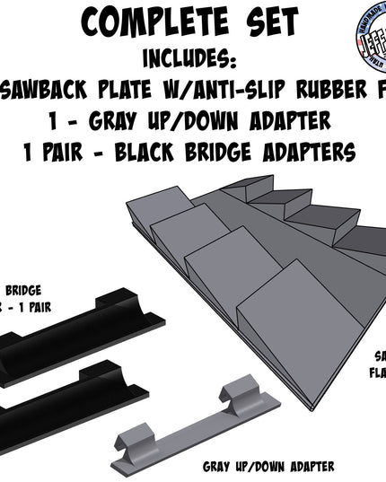 1/16- 1/18th Up / Down Plate - Flat / Bridge Plate - Saw Back - Monster Truck - Crawler Scale - Anti Slip Rubber Feet - Expandable