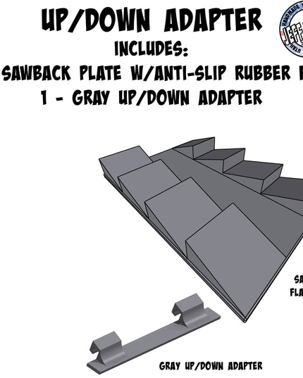 1/16- 1/18th Up / Down Plate - Flat / Bridge Plate - Saw Back - Monster Truck - Crawler Scale - Anti Slip Rubber Feet - Expandable