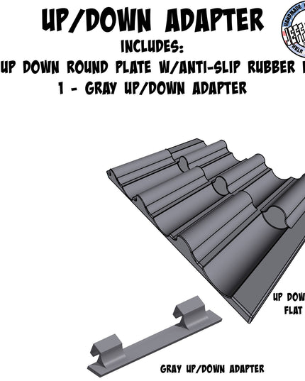 1/16- 1/18th Up / Down Plate - Flat / Bridge Plate - Up Down Round - Monster Truck - Crawler Scale - Anti Slip Rubber Feet - Expandable