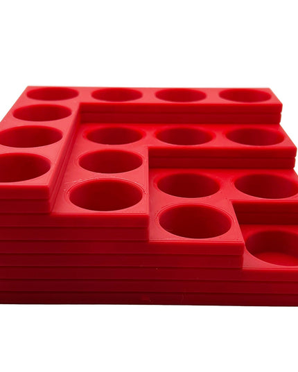 Vallejo 17mm Paint Bottle Holder / Stand Corner Stepped - Holds 16 Vallejo 17mm Bottles with Anti-Slip Rubber Feet - 3D Printed