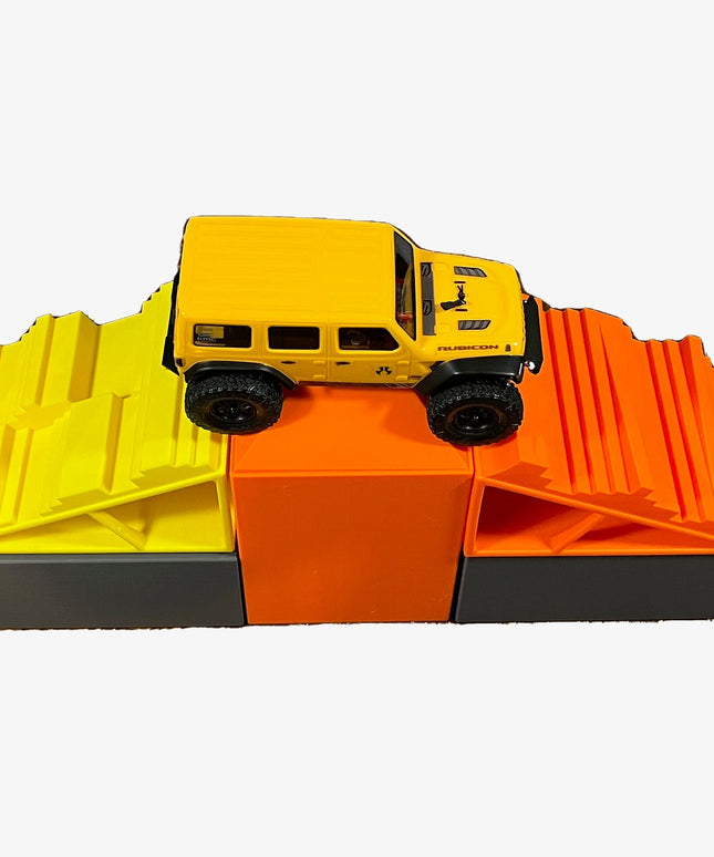 1/24th Ramp Level Up! Set 1 DUO KOTH - Ramp Set - 4 Ramps, 2 Level Ups & 1 Center Tower w 2 Plates - Crawler Scale - Anti Slip Rubber Feet