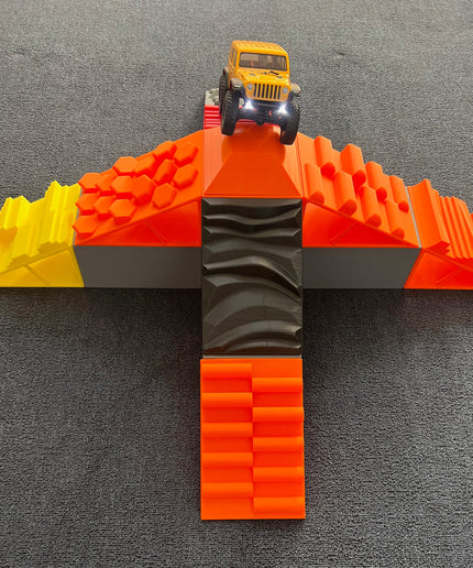 1/24th Ramp Level Up! Set 2 QUAD KOTH - Ramp Set - 8 Ramps, 4 Level Ups & 1 Center Tower w 2 Plates - Crawler Scale - Anti Slip Rubber Feet